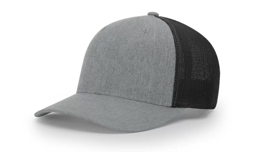 Heather Grey and Black split Richardson 110 hat