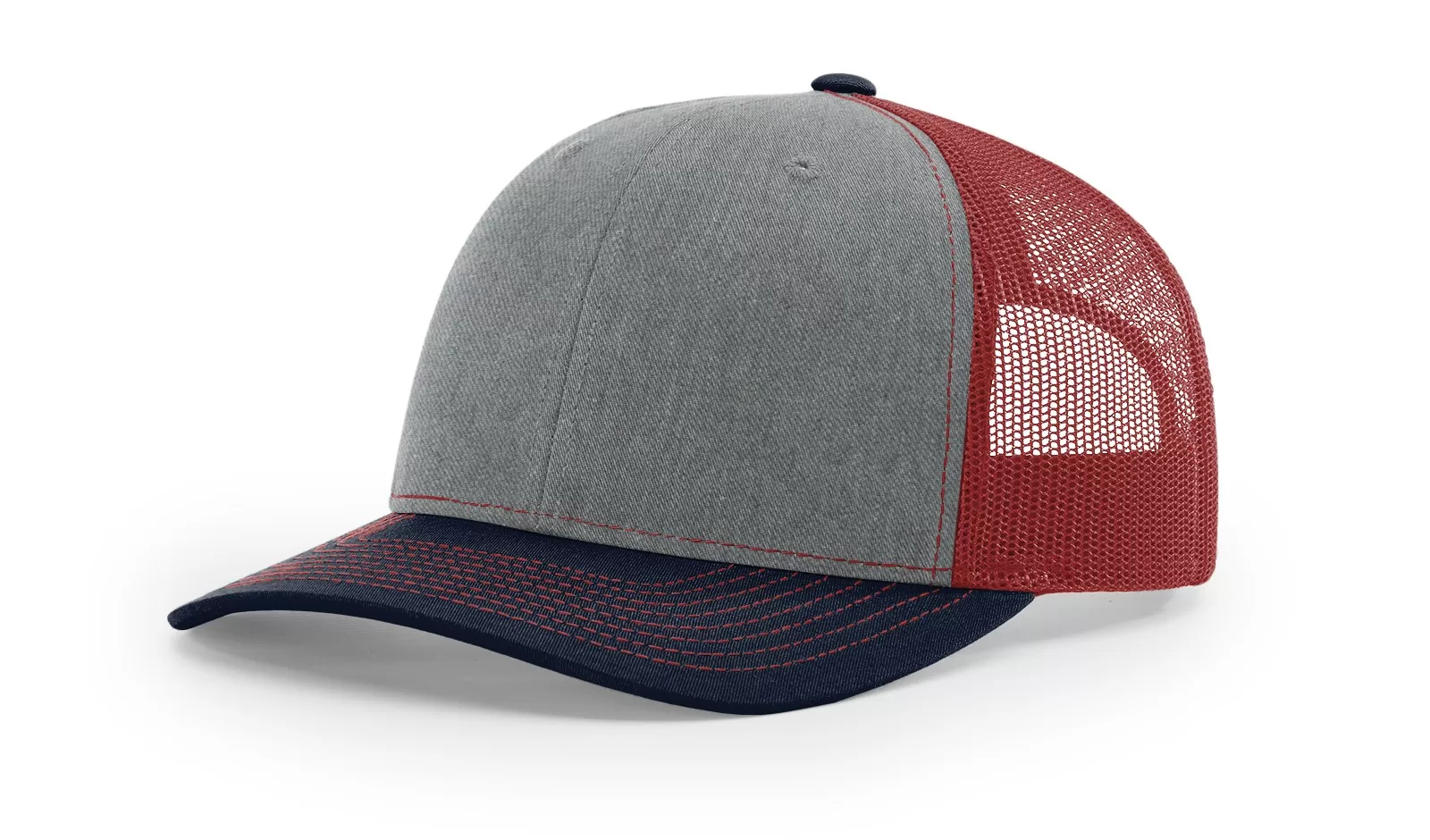 Tri-Color : Heather Grey/Cardinal/Navy