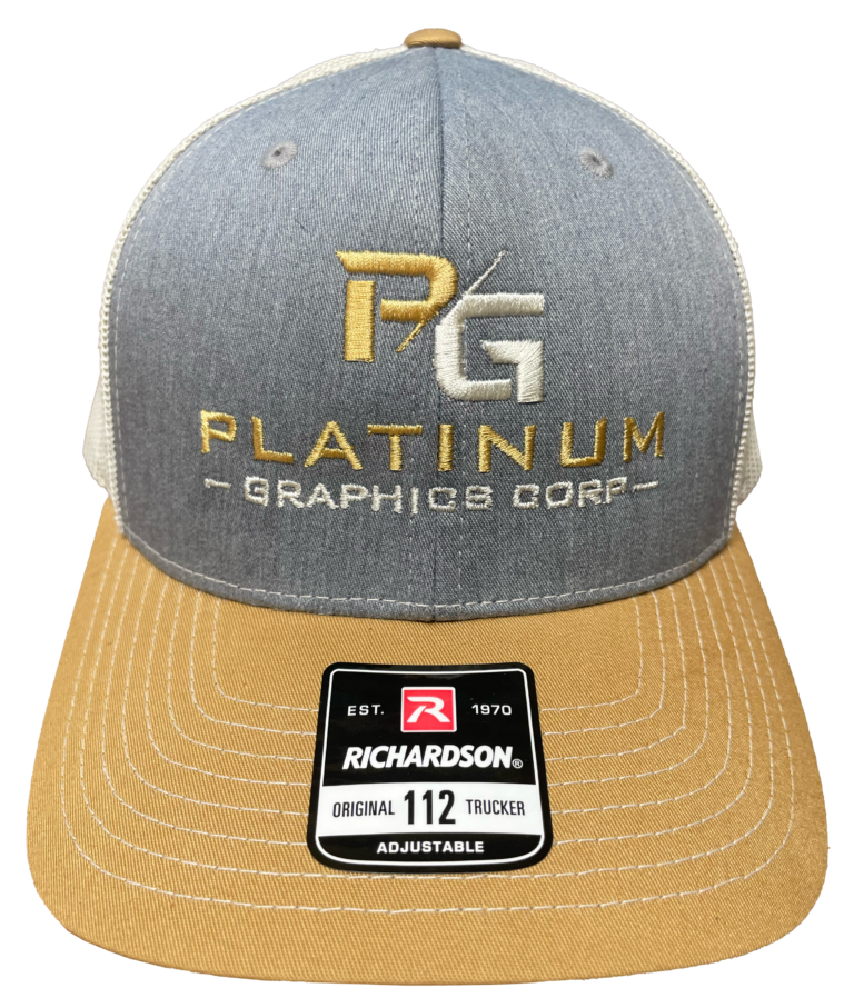 Custom Platinum Graphics Richardson 112 grey and yellow hat